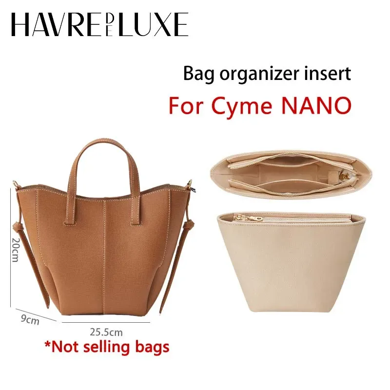 organisateur de sac pour cyme nano bag – insert durable, tendance, imperméable, pour rangement et modification intérieure – accessoires de sac