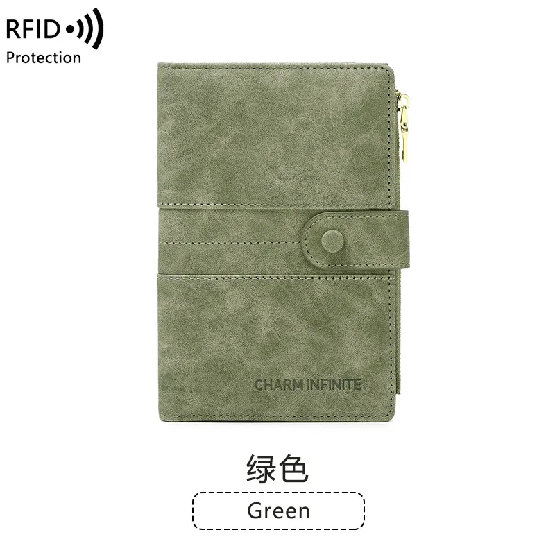 sac de passeport bloquant rfid, couleur unie pu, portefeuille à boucle zippée, porte-carte de billet, porte-passeport de voyage multifonctionnel
