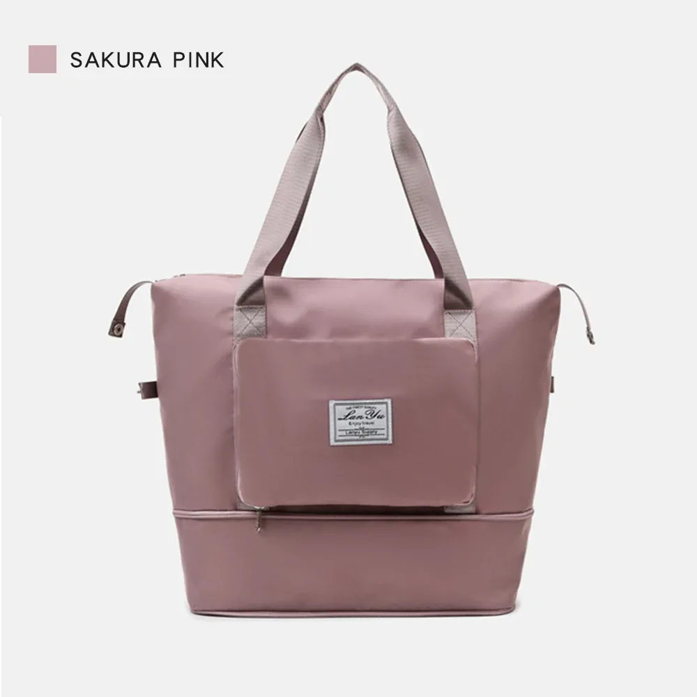 sac de voyage de grande capacité, sac de voyage pliable et extensible, séparation sèche et humide, sac de voyage portable pour la nuit
