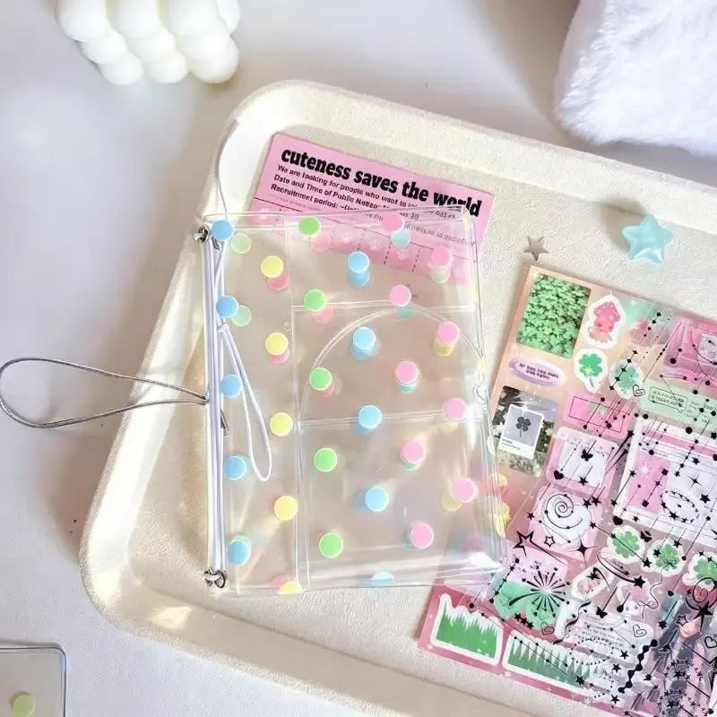 porte-passeport imprimé à pois, 1 pièce, avec bande élastique transparente, housse de passeport portable, étui de protection transparent pour passeport