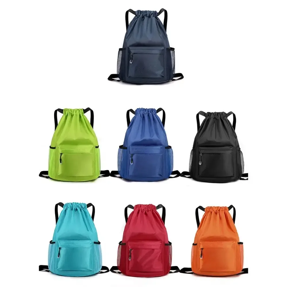 nouveau design extérieur double épaule sac à dos simple couleur unie étanche cordon sac à dos mode