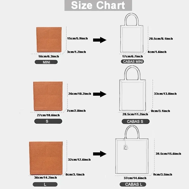 sac de rangement de poche en feutre, organisateur pour celine cabas, fourre-tout, sac à main, rénovation de l'espace intérieur, accessoires de modification du doublure