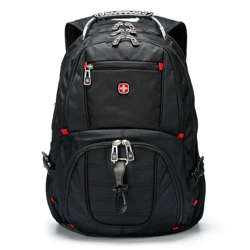 sac à dos suisse pour hommes 17.3 pouces ordinateur portable école sacs de voyage unisexe grande capacité sac à dos étanche mochila d'affaires