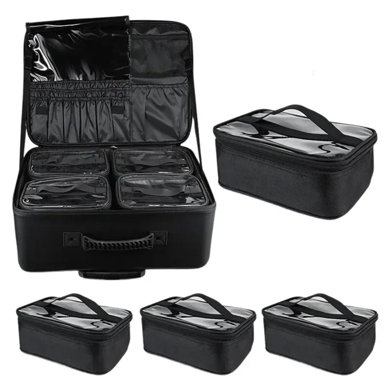 valise de chariot d'artiste cosmétique professionnel-organisateur cosmétique oxford résistant à l'eau avec compartiments multicouches beauté