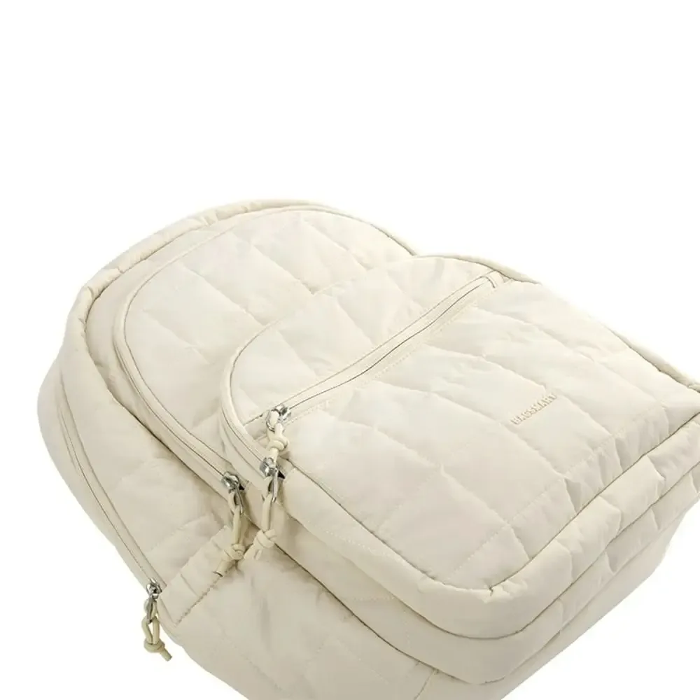 sac à dos de voyage unisexe créatif, matelassé à carreaux, tendance, pour étudiants, sac d'école durable, couleur unie, sac à bandoulière de voyage à motif de dessin animé