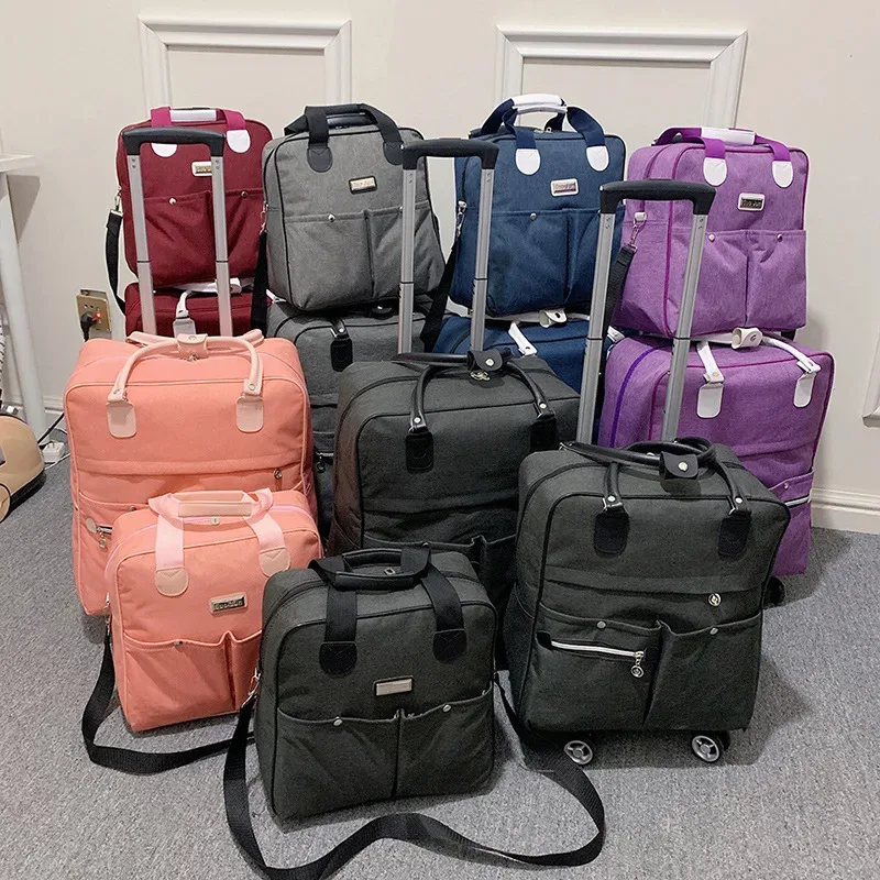 sac à roulettes pour femmes, sac à dos de voyage pour filles, sacs à roulettes de grande capacité, sac de voyage, valise, 2 pièces/ensemble, 2022