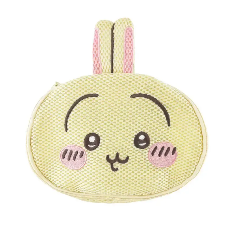 nouvelle trousse de rangement en maille chiikawa, sac à linge brodé, trousse de toilette, sac de voyage pour figurines d'anime, trousse de maquillage, dessin animé kawaii