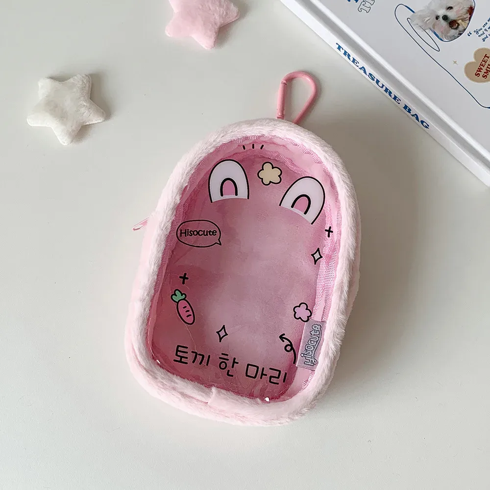sac de rangement de poupée en peluche de 10cm, pochette suspendue de personnage de dessin animé k-pop, sac de transport de poupée ita pour étudiants, sac à dos transparent en pvc pendentifs