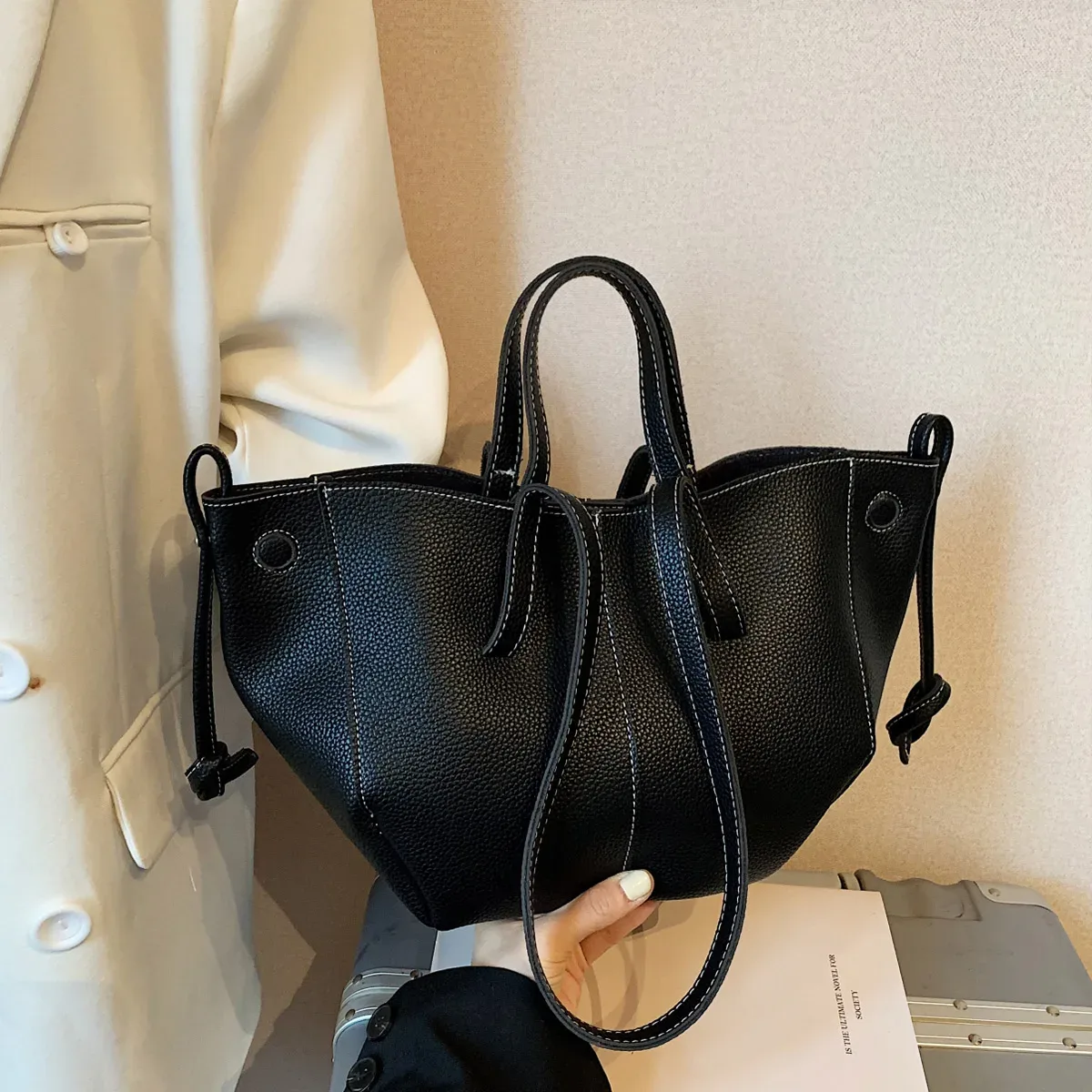 sac à dos grande capacité en cuir pour femme, sac à main de luxe pour le quotidien, sac de shopping, sac de voyage, sac fourre-tout imperméable et tendance