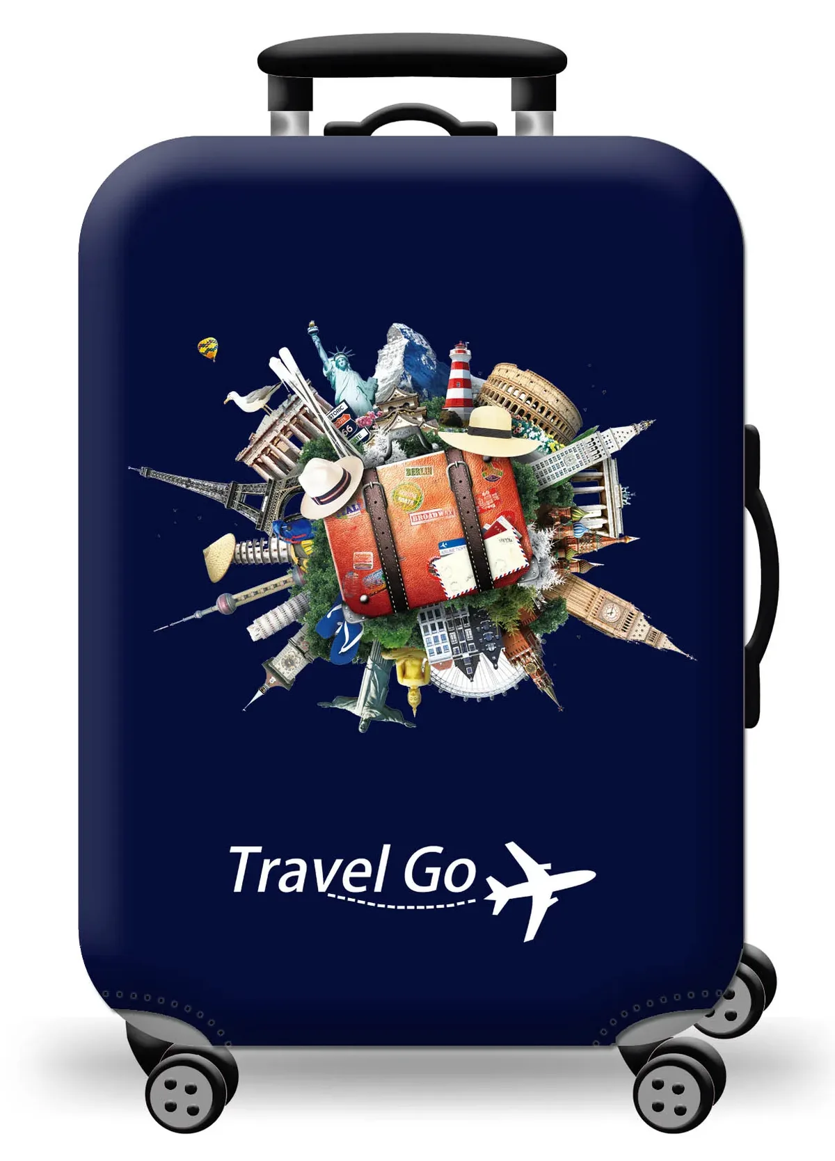 housse de protection pour bagages en tissu extensible, étui anti-poussière pour bagages, adapté à la valise de 18 à 32 pouces, organisateur de voyage