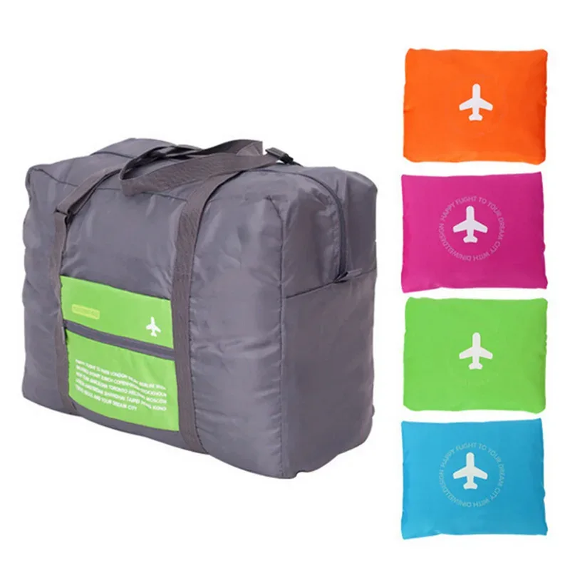 Coréen pliable carré avion le sac fourre-tout sac à main étanche emballage Cubes pour voyage Oxford tissu week-end sac de voyage bagages
