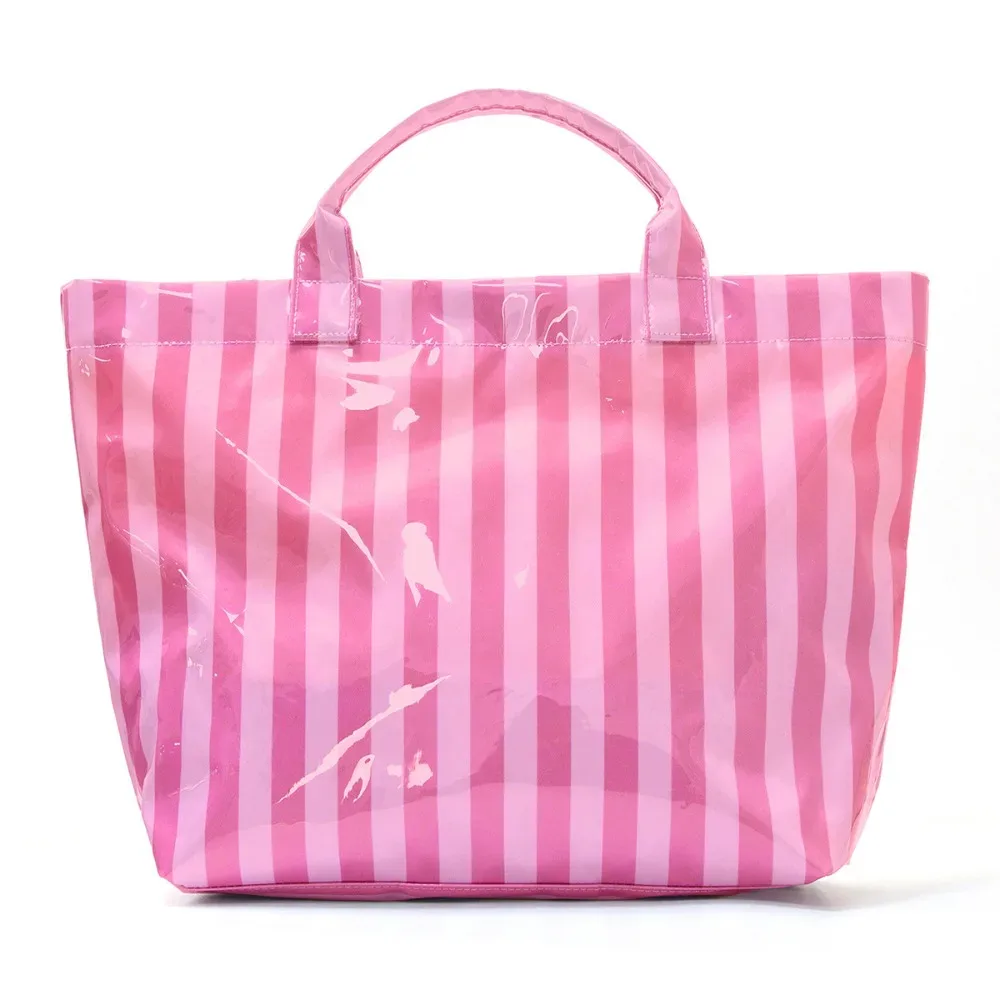 sac à main de voyage en polyester, design rayé, grande capacité, bagage à main, sac à bandoulière, valise de rangement pliable, accessoires de voyage