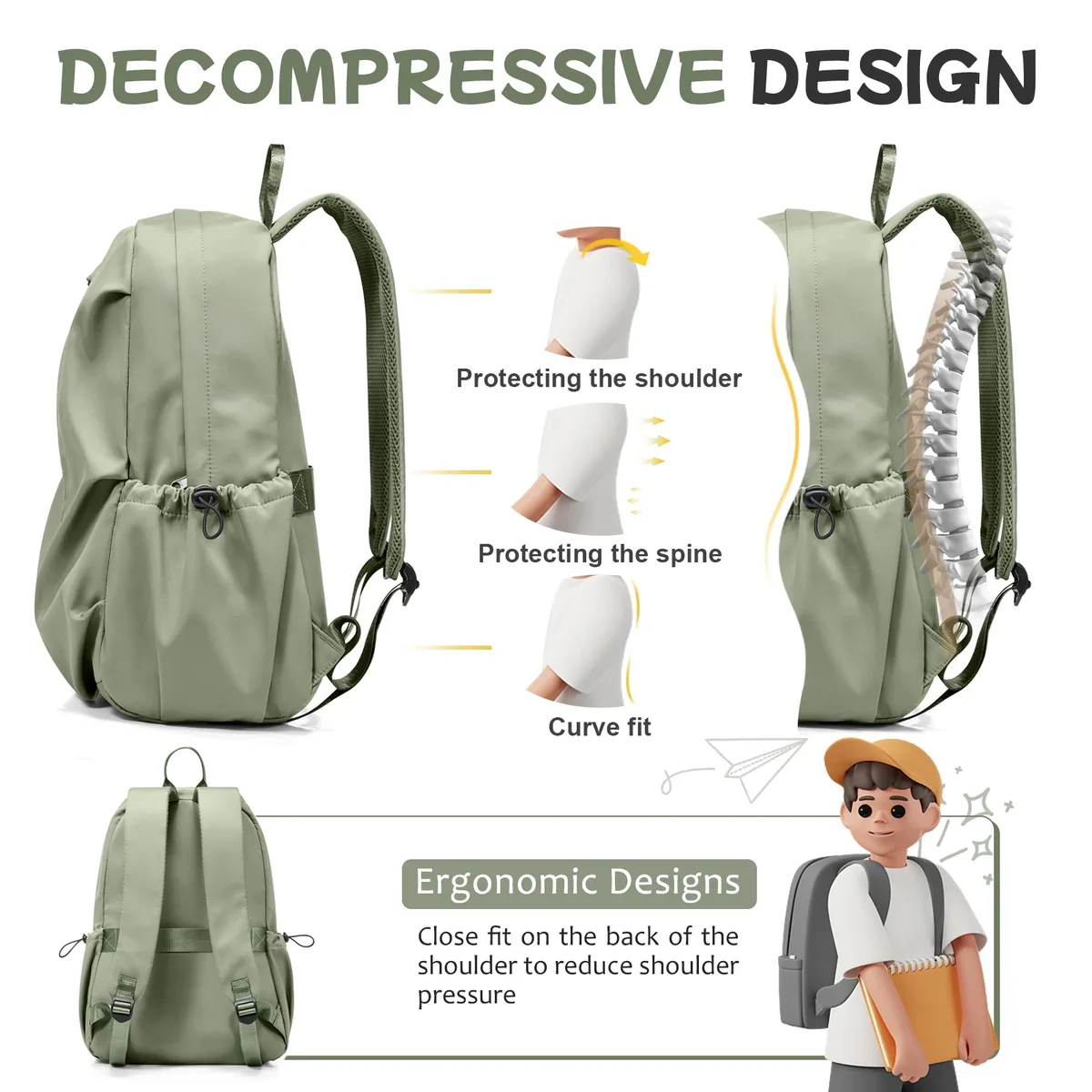 sacs à dos pour ordinateur portable 15,6 pouces, sac à dos d'école universitaire pour femmes, sac à dos de travail de voyage antivol pour hommes, grands sacs à livres pour adolescents