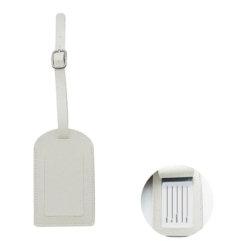 étiquette d'identification de bagage en cuir pu pour valise, porte-nom et adresse, accessoire de voyage pour femmes et hommes
