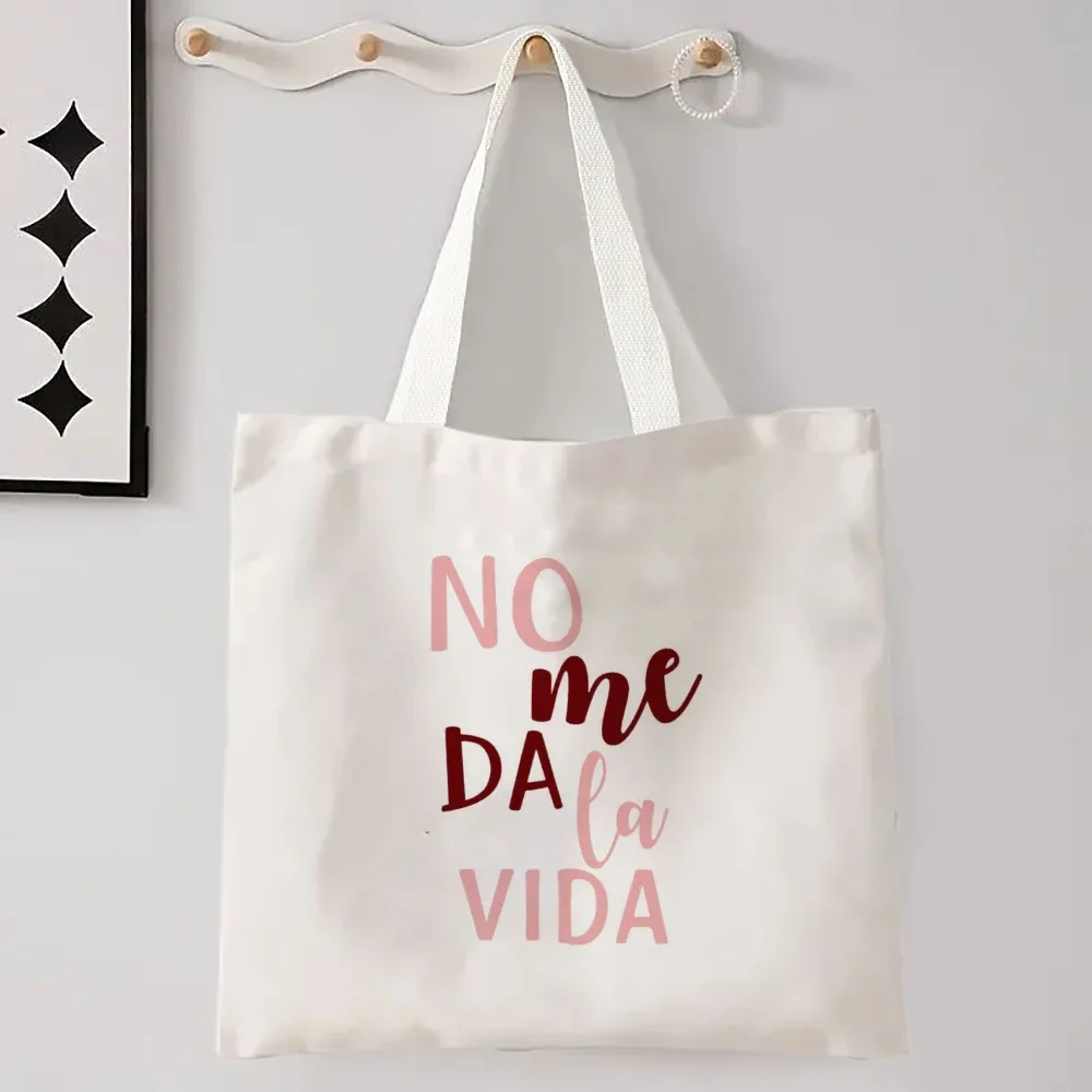 femmes espagnoles sac à bandoulière graphique harajuku shopper sacs grande capacité toile fourre-tout sac à main sans fermeture éclair eco décontracté fille sacs à main