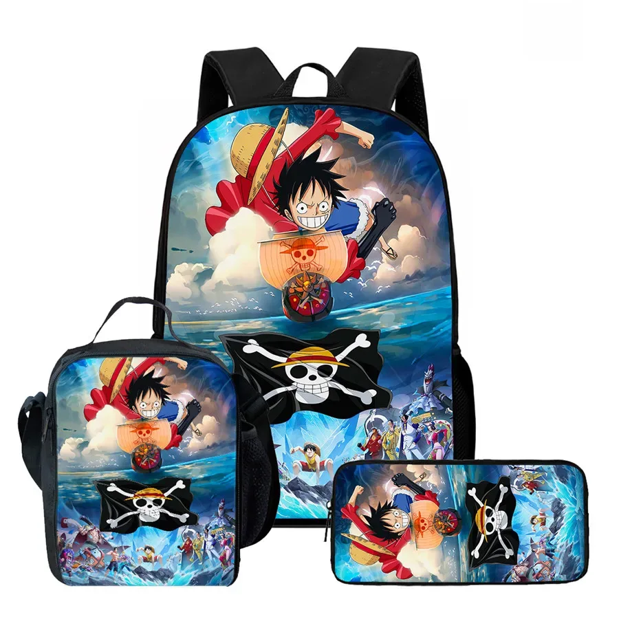 ensemble de sac à dos scolaire 3 pièces 15 pouces avec sac à lunch et trousse à crayons, durable, léger, unisexe, pour garçons et filles de 6 à 10 ans