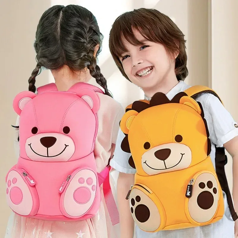 sac à dos rose en néoprène pour fille, observateur, cuillère à cuillère, mignon ours, pour l'école, maternelle, pour enfant, kawaii, plecak, nouvelle collection 2025