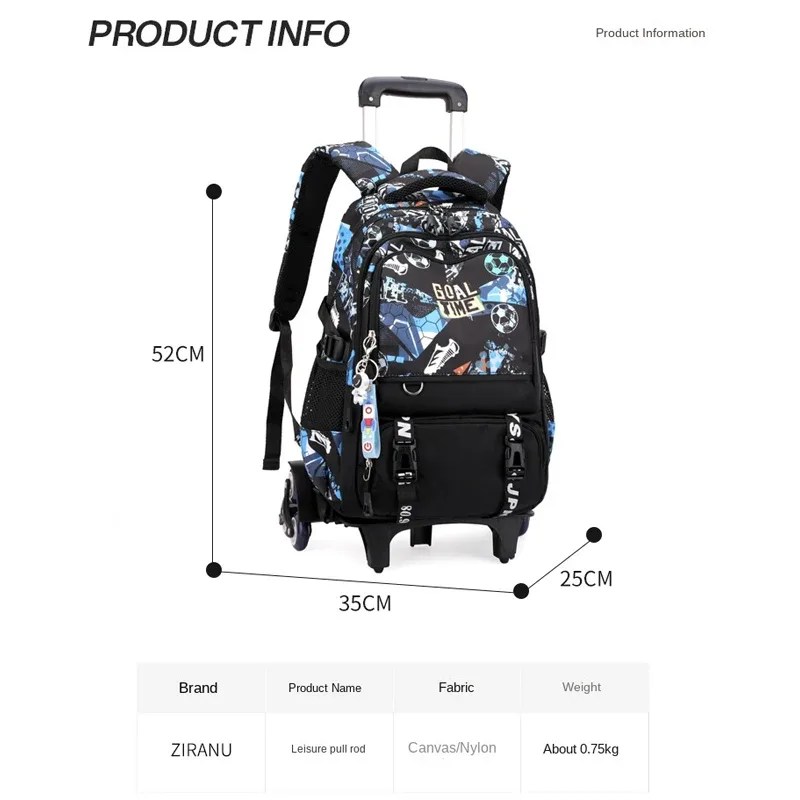 sacs d'école à roulettes sacs à dos scolaires pour garçons sac à roulettes sac d'école orthopédique étanche sac à dos à roulettes étudiant