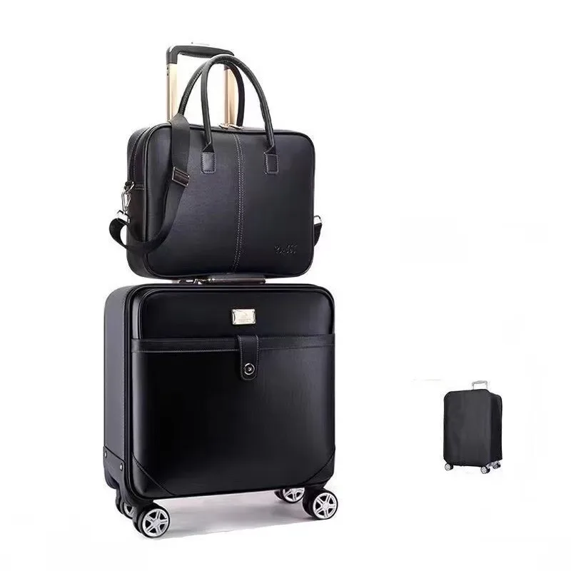  étui pour sac à dos en cuir pu, étui pour ordinateur portable de voyage d'affaires avec roues universelles, bagage à roulettes multifonctionnel