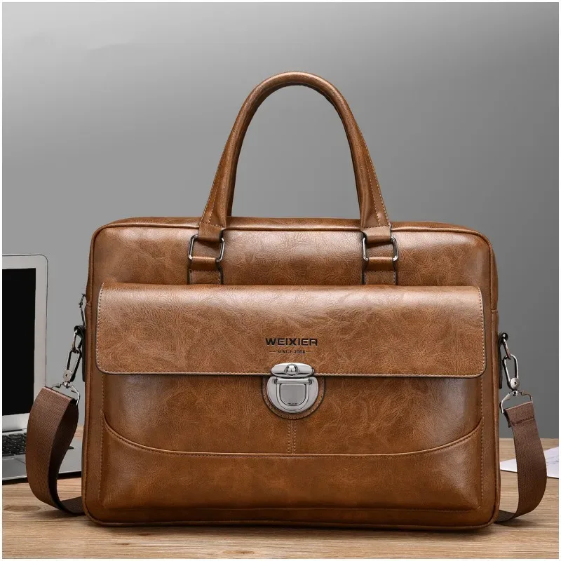 porte-documents pour hommes, sac à bandoulière en cuir pu de bonne qualité, sacoches imperméables, sac à main de bureau pour ordinateur portable