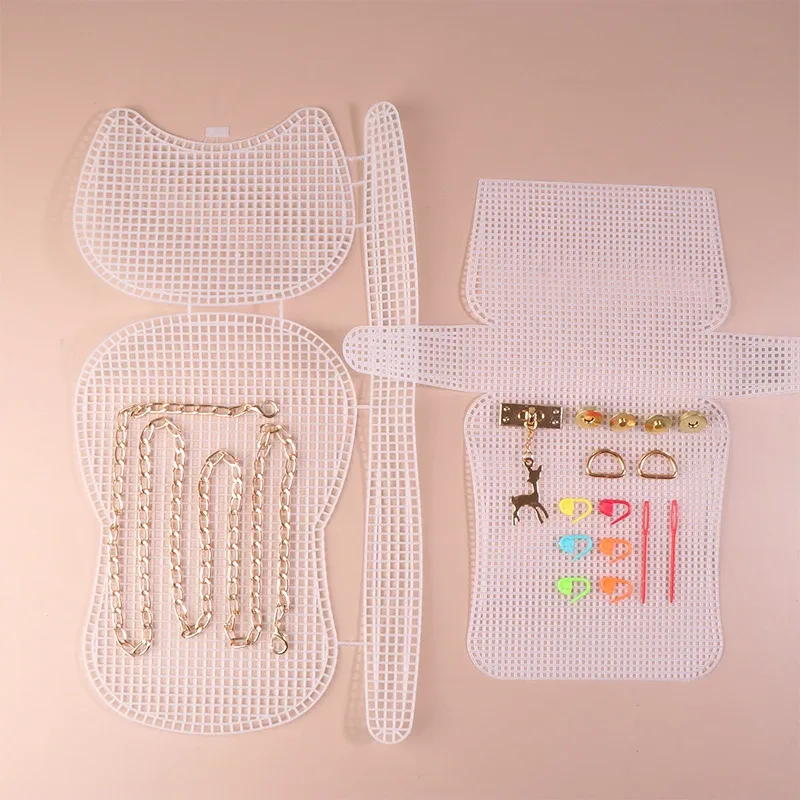 kit de tissage en maille plastique pour sac diy, accessoire de filet pour sac à main, fournitures pour la fabrication artisanale de sacs fourre-tout et sacs à bandoulière