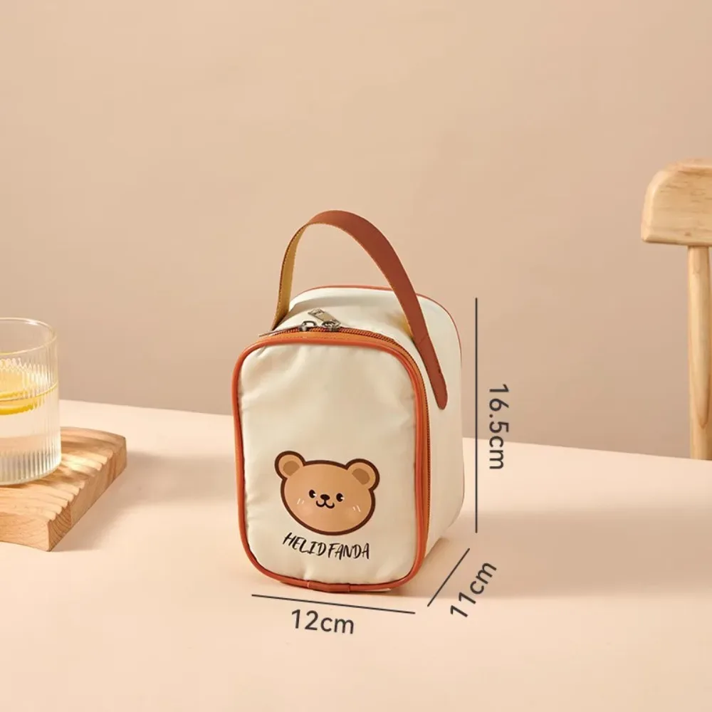 nouvelle sacoche isotherme portable grande capacité motif ours mignon, sac de transport alimentaire thermique, sac isotherme étanche pour étudiants et adultes