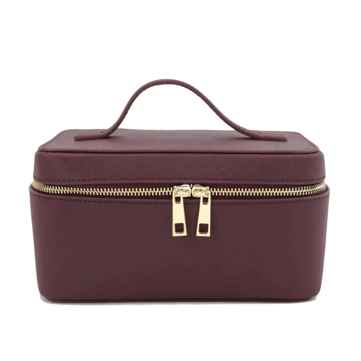 saffiano – trousse de toilette de voyage en croûte de cuir pour femmes, sac portable suspendu, boîte de rangement de maquillage, kit dopp, sac à cosmétiques pour femmes