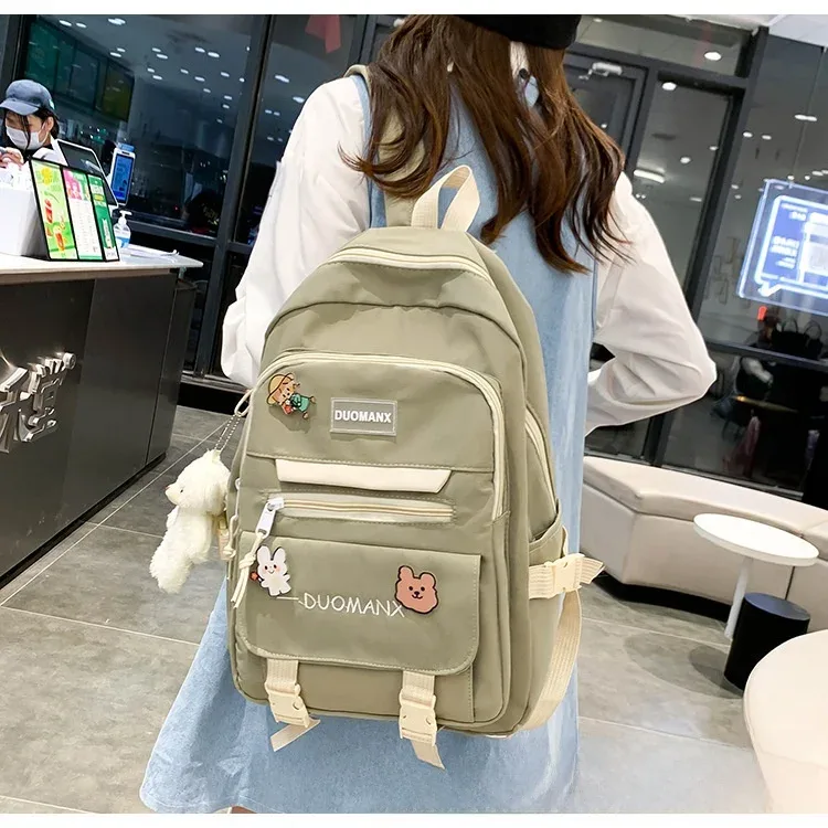 sac à dos simple grande capacité pour lycéens, sac à double bandoulière pour collégiens, petit public du collège, école primaire