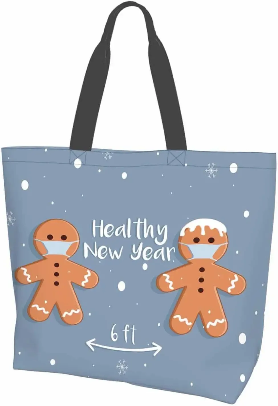 sac fourre-tout bonhomme en pain d'épice pour femme, sac à main de noël, sac à provisions, sac cadeau de plage, travail en plein air, canne en bonbon