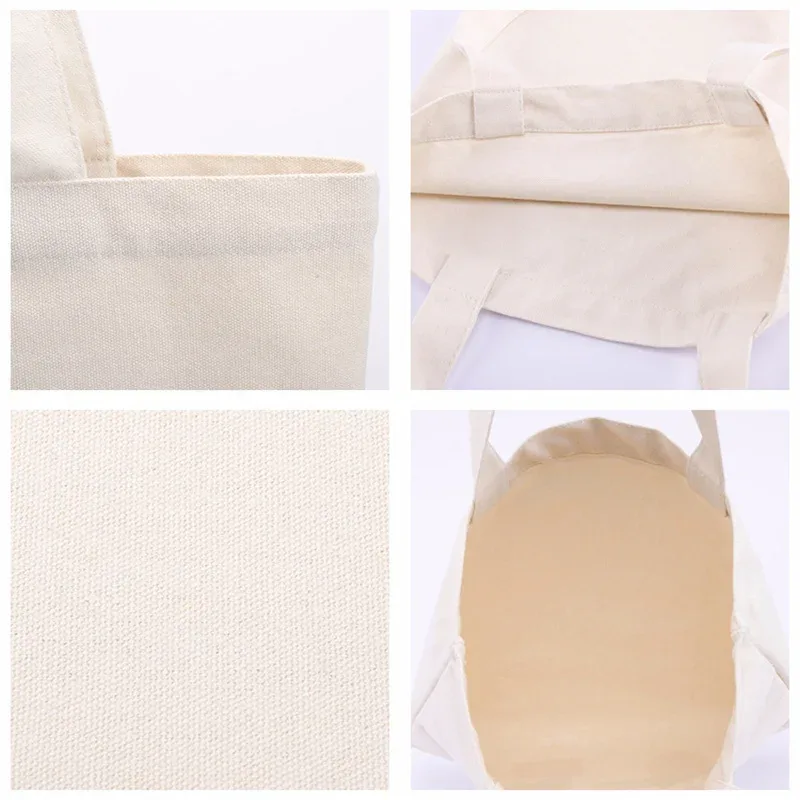 sac de courses réutilisable grande capacité pliant blanc sacs fourre-tout écologiques pliable toile épicerie sac à main pour femme sac à bandoulière