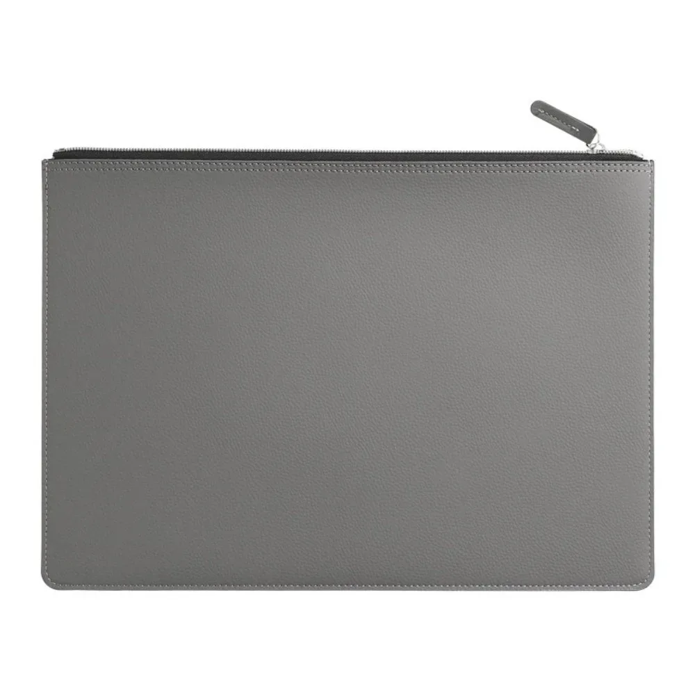 porte-documents a4 en cuir pu, imperméable, grande capacité, sac à fermeture éclair, classeur de haute qualité, clip de rangement pour documents, conférence