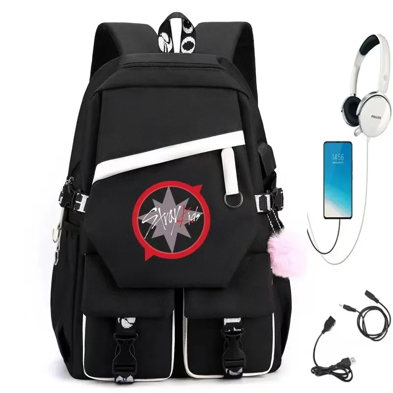nouveau straykids sac à bandoulière étudiant sac à dos sac de loisirs voyage sac à dos skzoo sacs d'école garçons filles adolescents bookbag