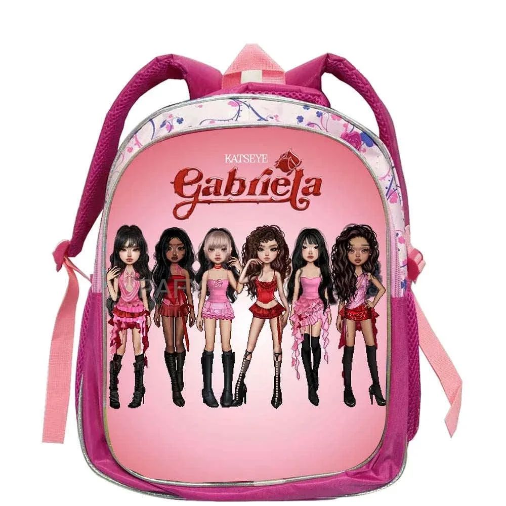 sacs à dos tendance katseye roses pour enfants, sacs d'école pour adolescentes et adolescents, sac à dos décontracté et tendance 12 pouces