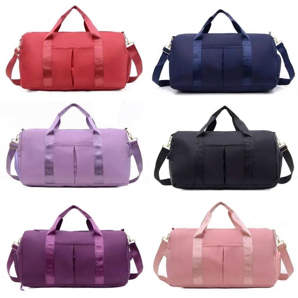 sac de voyage oxford, sac de sport en nylon multicouche pour courtes distances avec compartiment à chaussures, couleur unie, grande capacité, sac à main