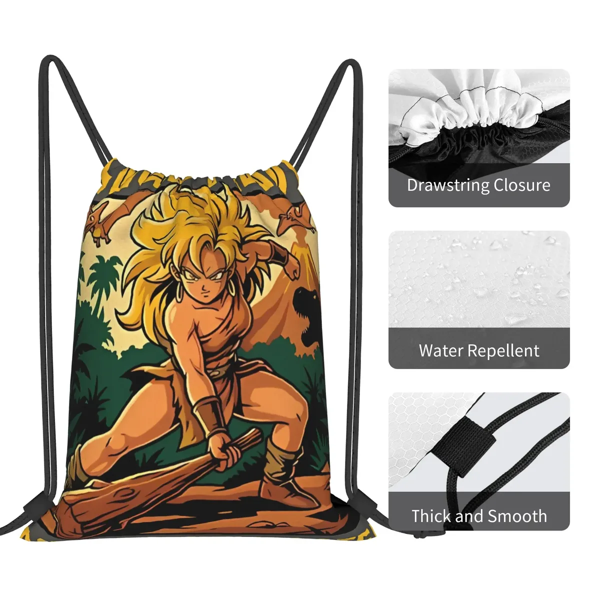 c-chrono trigger ayla sacs à cordon portables pour randonnée, sac à dos de sport, sac à dos de rangement, cadeau