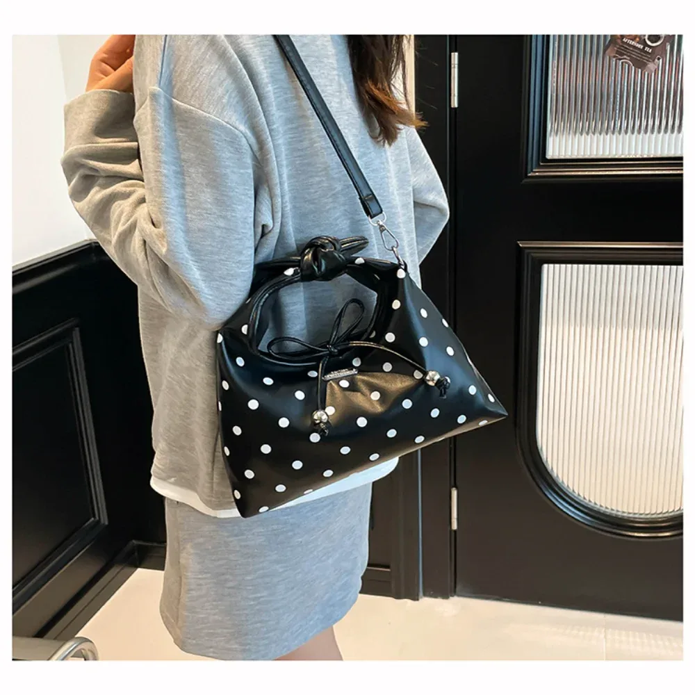 petit sac à main tendance en cuir, sac à bandoulière à pois, sac polyvalent pour femmes, accessoires féminins