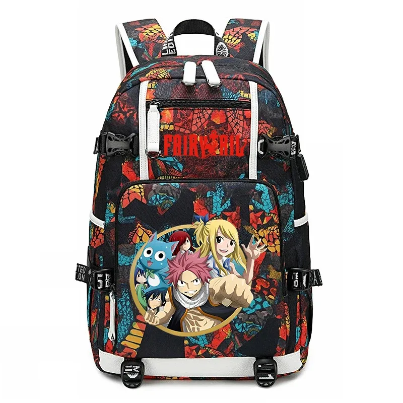 sac à dos d'école imprimé fairy tail anime, grande capacité, sac à livres pour adolescents et enfants, sac à dos de voyage décontracté