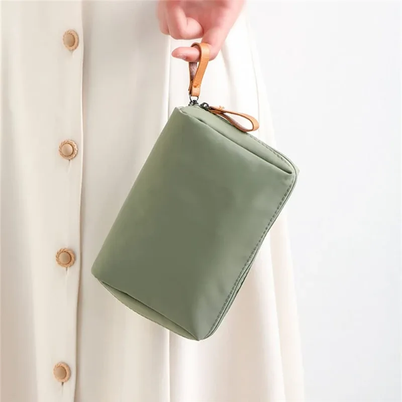 trousse de maquillage grande capacité compartimentée, plusieurs couleurs, pochette de rangement de voyage pour cosmétiques avec compartiment à rouge à lèvres, fermeture éclair, sac à main