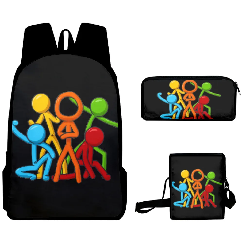 Mode populaire Cool Alan Becker impression 3D 3 pièces/ensemble sacs d'école pour élèves sac à dos pour ordinateur portable sac à dos sac à bandoulière incliné trousse à crayons