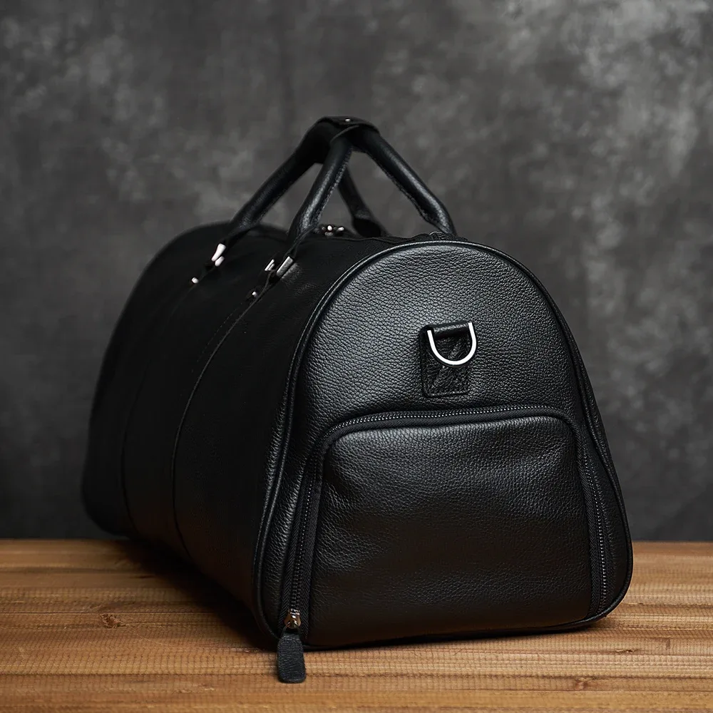 zrcx – sac de voyage en cuir véritable pour hommes et femmes, sac de transport en cuir de vache souple, bagages à main, sac à bandoulière de voyage, sac de week-end