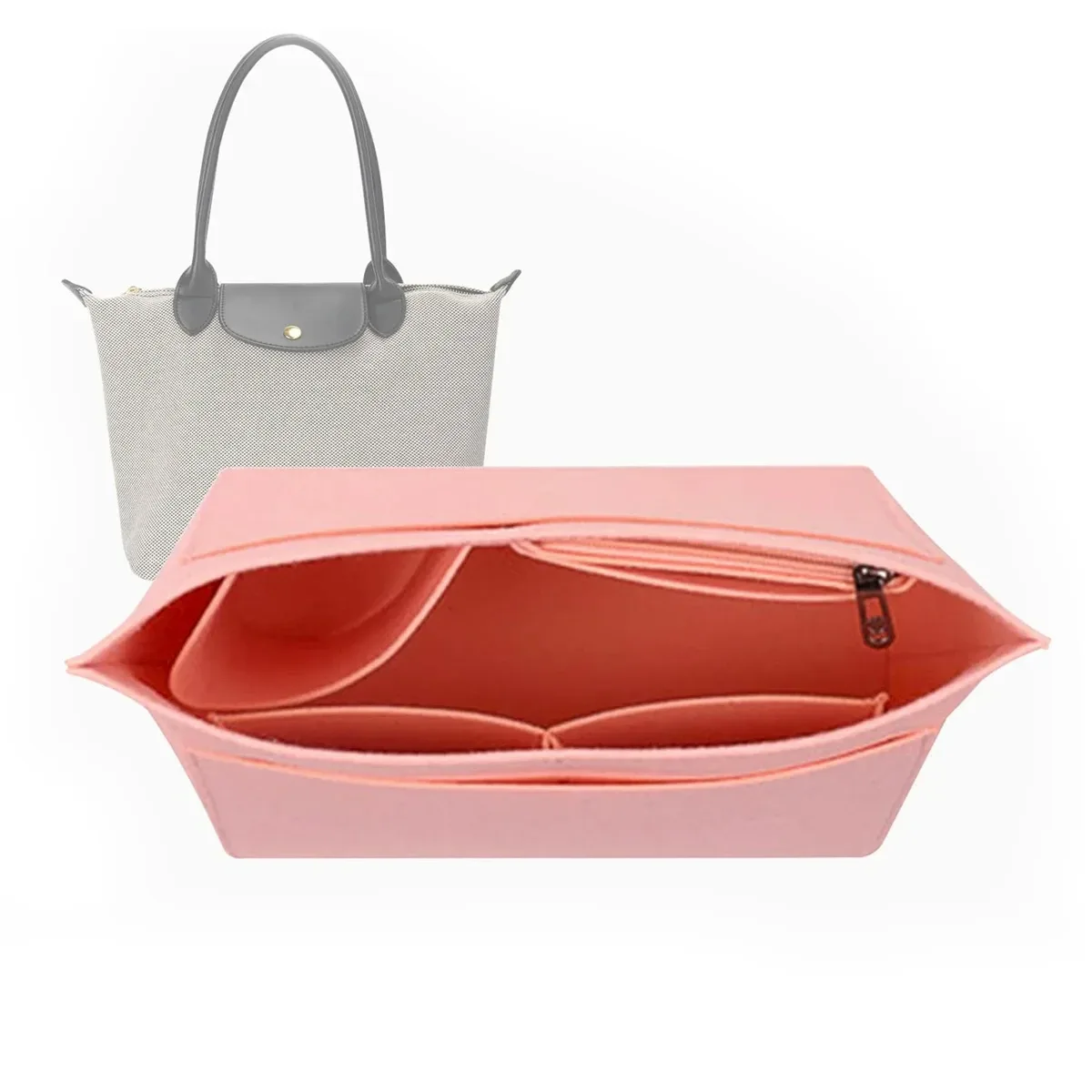 sac à insérer en feutre adapté au sac à main longchamp, sac de doublure en tissu feutré, sac de maquillage, support de voyage, organisateur de sac à main portable