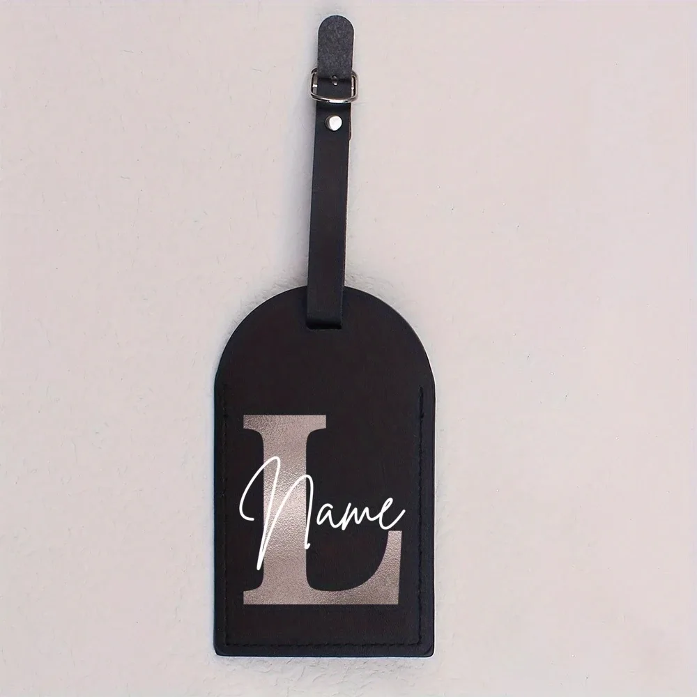 étiquette de bagage personnalisée avec nom/initiales/texte - design de voyage vintage, étiquette d'identification personnalisée pour valise