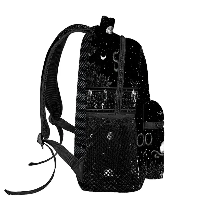 sac à dos gothique à imprimé crâne noir et blanc, sac à dos de voyage et de randonnée avec compartiment pour ordinateur portable, parfait pour la plage, le yoga et les sorties décontractées