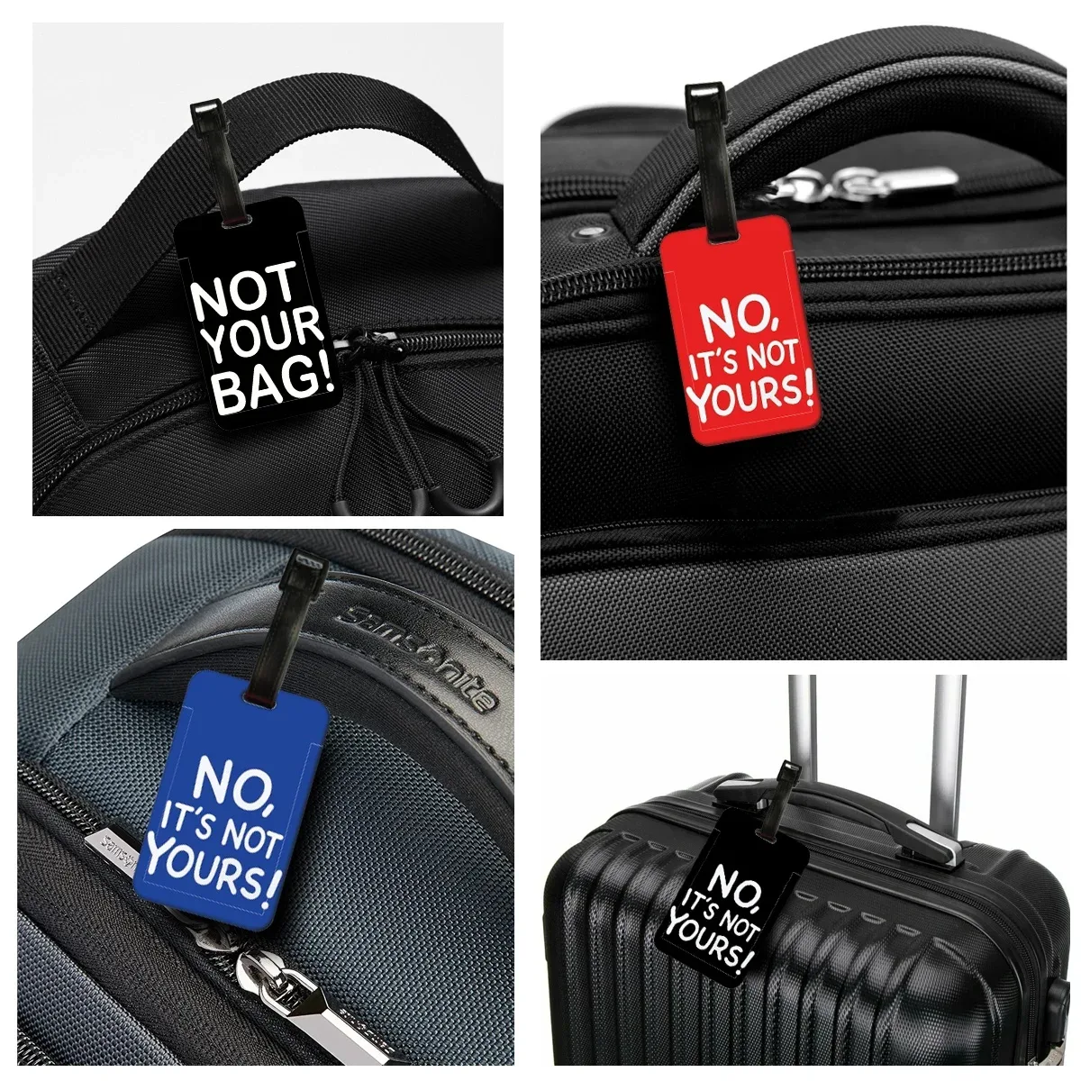 étiquette de bagage « non, ce n'est pas ton sac » – étiquette d'adresse pour valise – clip d'identification pour bagage d'embarquement avec nom et adresse