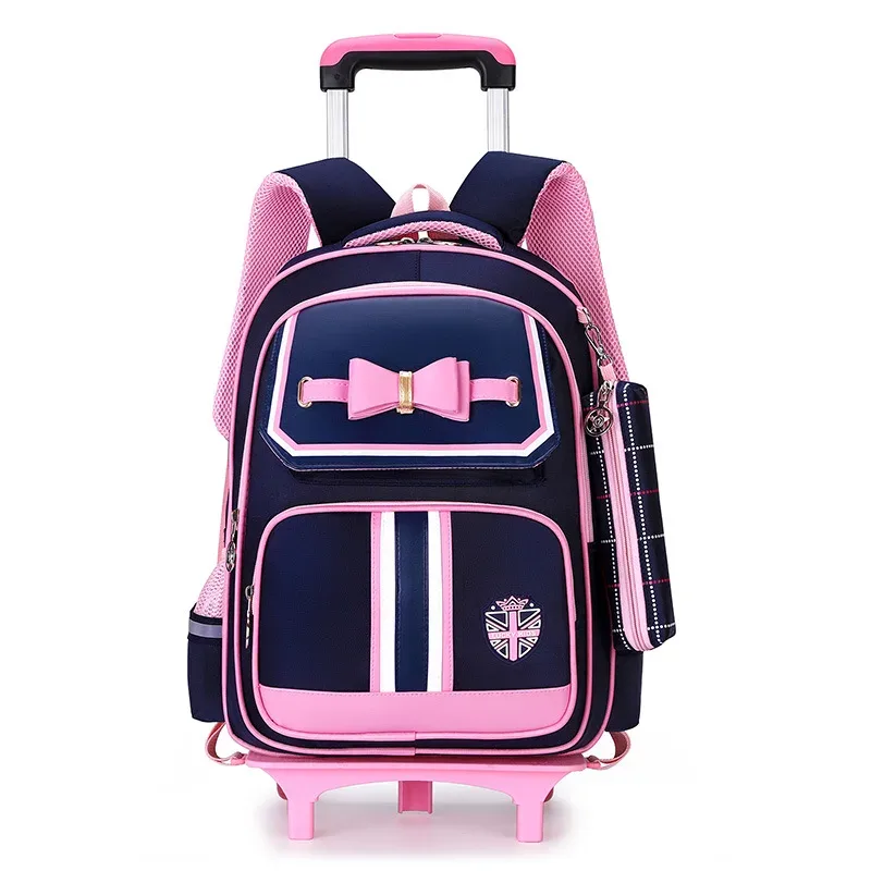 ensemble de sacs d'école pour enfants avec roues, sac à dos pour étudiants, sac de chariot d'école, sac à dos à roulettes pour filles