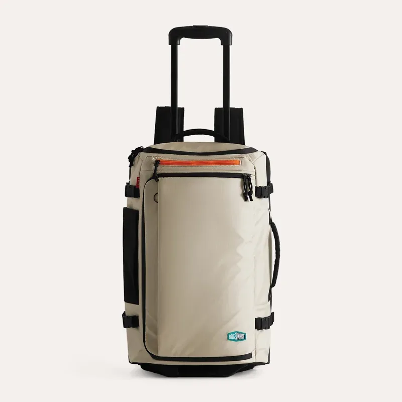 bagsmart sac à dos de voyage à roulettes 43l avec roues en pu lisses, grande capacité, bagage à main, valise de voyage