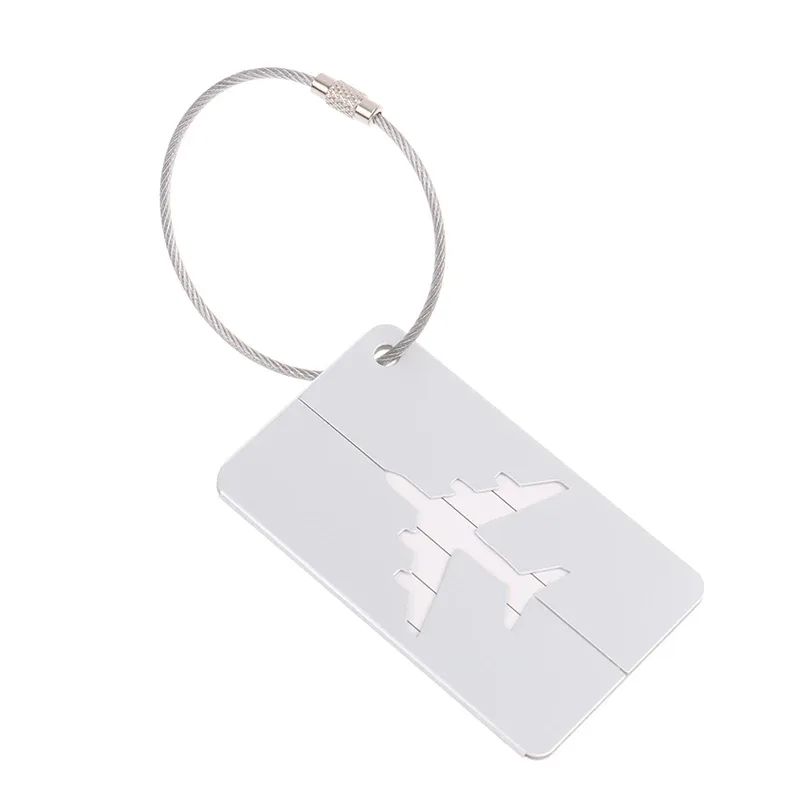 étiquettes de bagage de voyage en alliage, porte-étiquette d'adresse de valise, étiquettes de nom de bagage en métal, accessoires d'infraction, 1pc