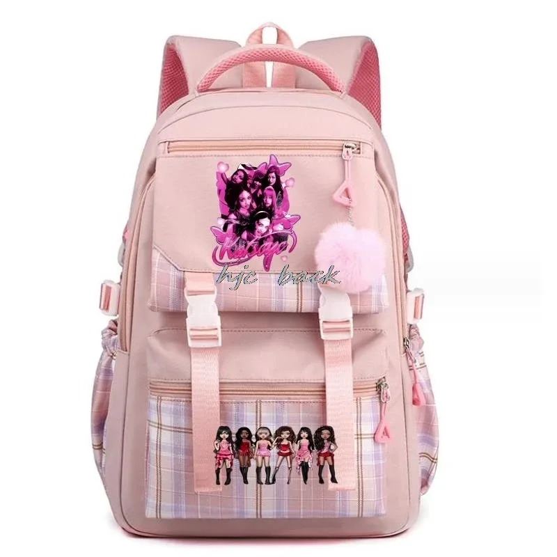 katseye chaud drôle impression sacs d'école adolescentes grande capacité en plein air voyage sac à dos multi-fonction dessin animé étudiants sac à dos