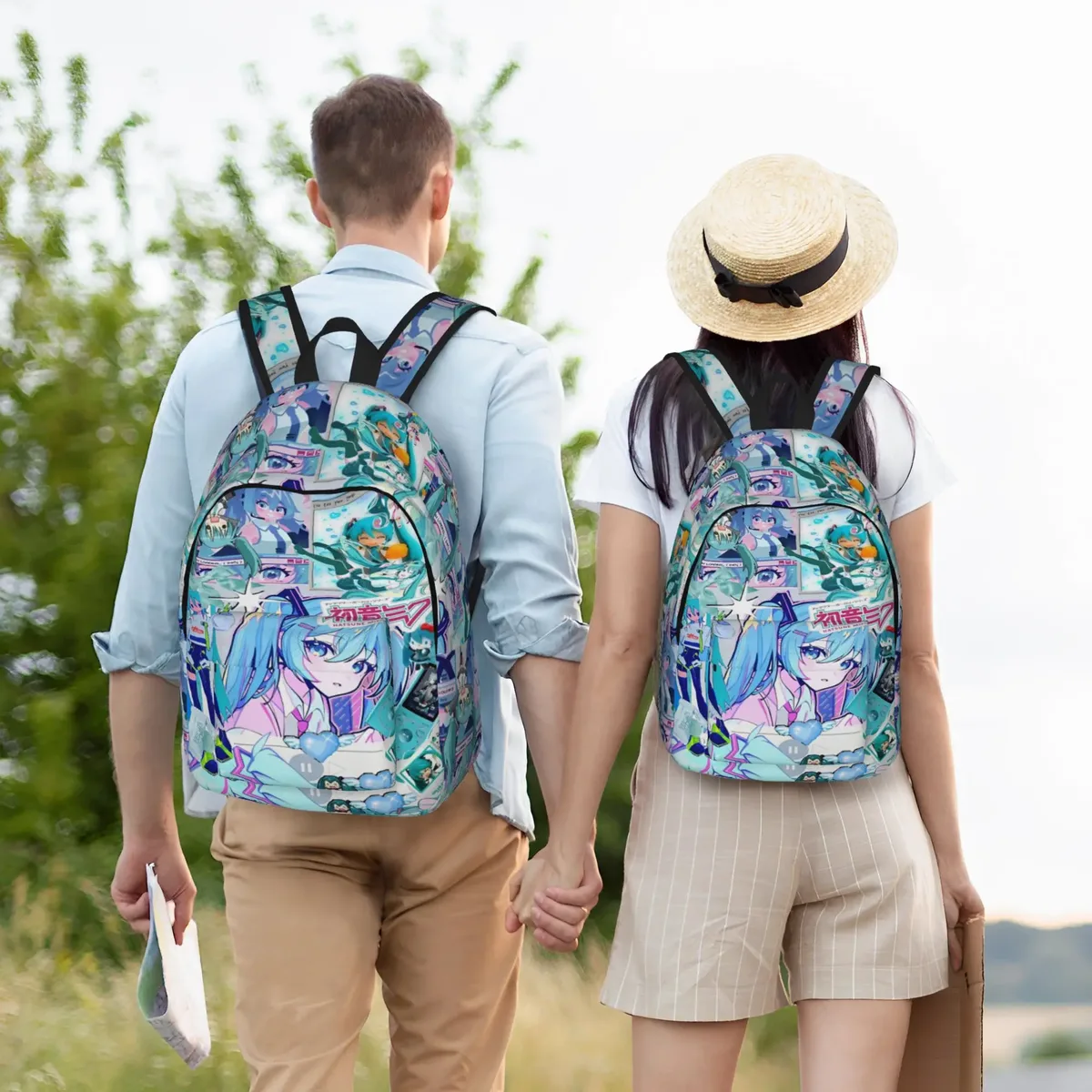 sac à dos hatsune miku pour hommes et femmes, sac à dos décontracté pour étudiants, randonnée, voyage, sac à dos pour ordinateur portable, sacs en toile pour le sport