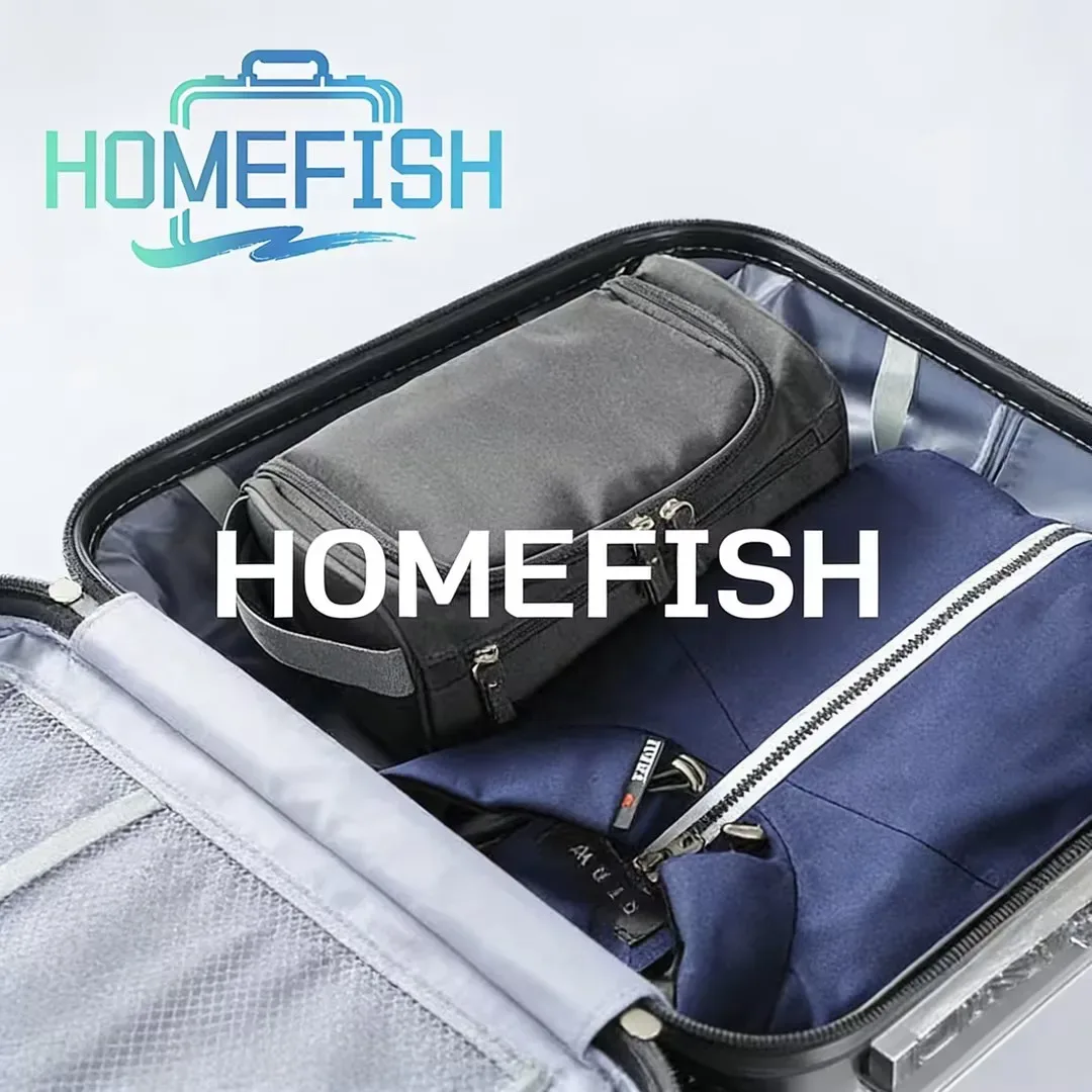 homefish trousse de toilette portable pour hommes, idéale pour les voyages d'affaires, grande capacité, sac cosmétique, sac organisateur, sac de bain